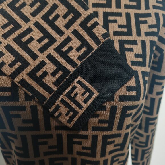 Fendi brand knitted jacquard dress with printed pattern - Picture 7 of 11